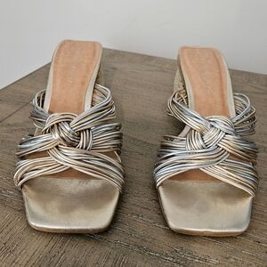 Andre Assous Kelsie Metallic Mule Sandals